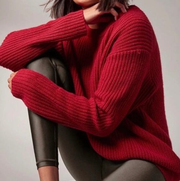 Athleta Sweaters - Athleta Cascade Crewneck Red Sweater Size XS